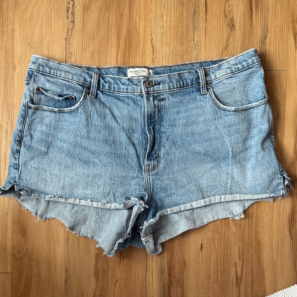 Abercrombie & Fitch Distressed Blue Denim Shorts